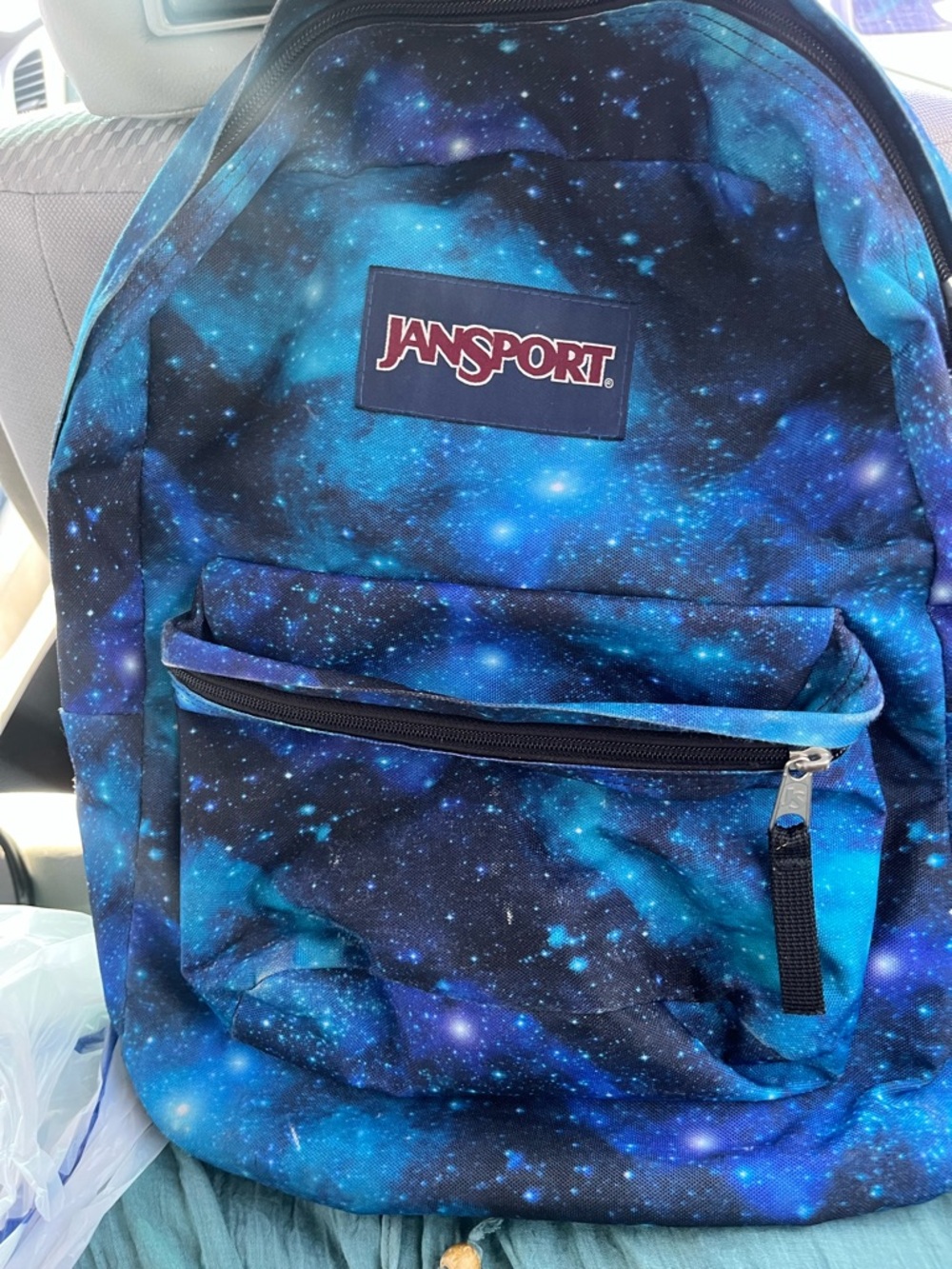 Jansport Galaxy Print Backpack in Blue and Black